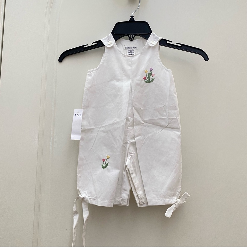 NWT Fantaisie Kids White Romper for Baby Girl